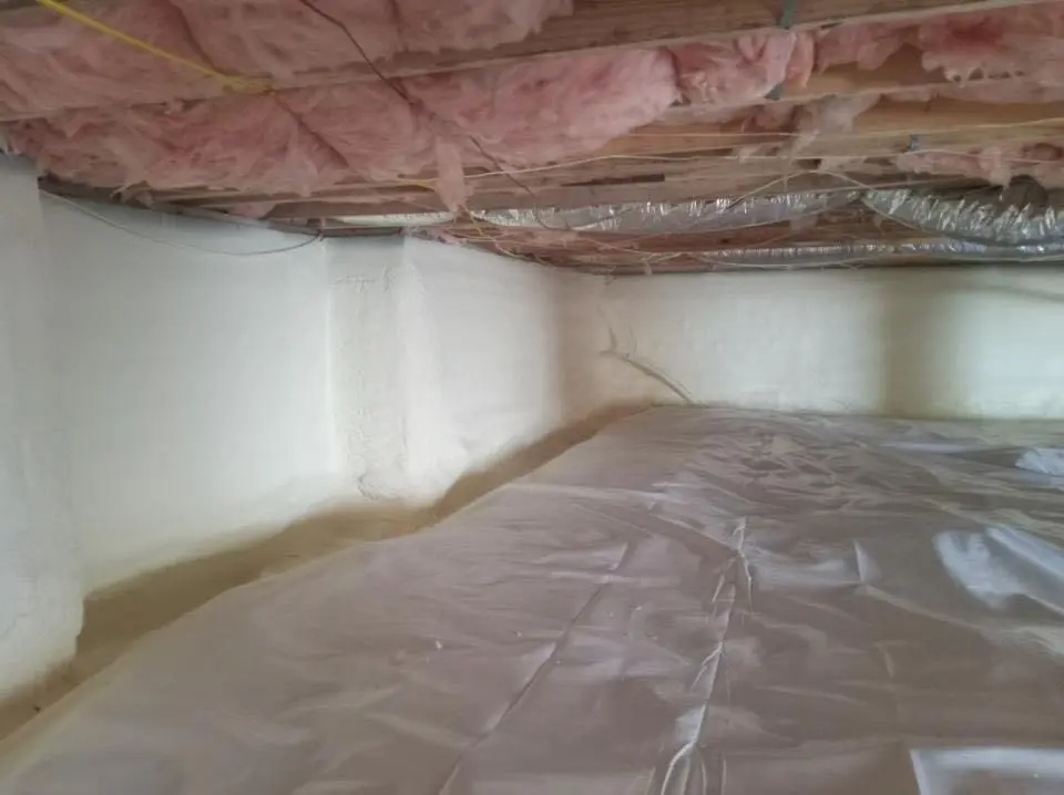 Crawl space encapsulation with closed-cell spray foam for Storm Damage Roof Repair in Hayden